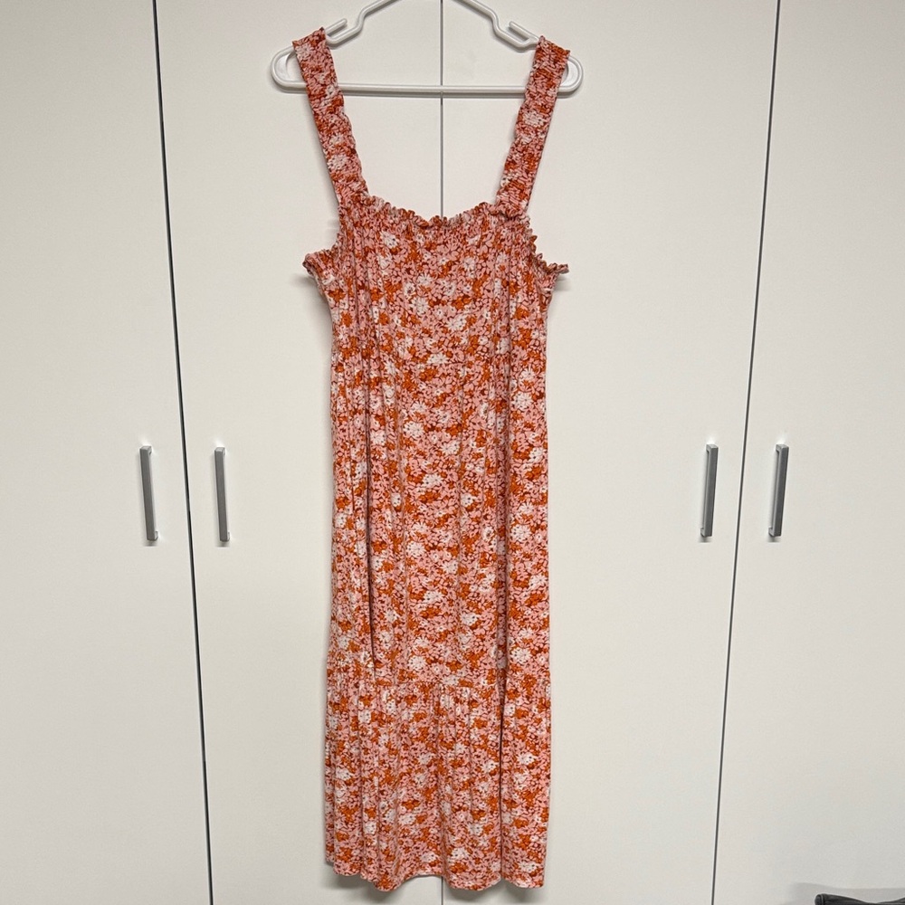 Isabel Maternity - Floral Orange and Pink Maternity Summer Dress